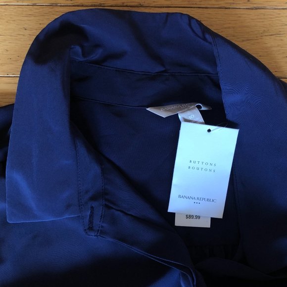 Brand New Banana Republic Blue Button-down Shirt Dress - Picture 4 of 10